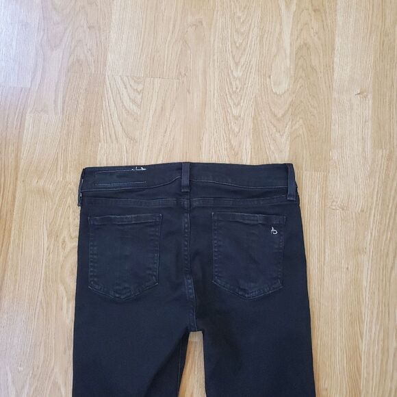 Rag & Bone Ankle Skinny Raw Hem Jeans - size 27 in Black. - Picture 7 of 14